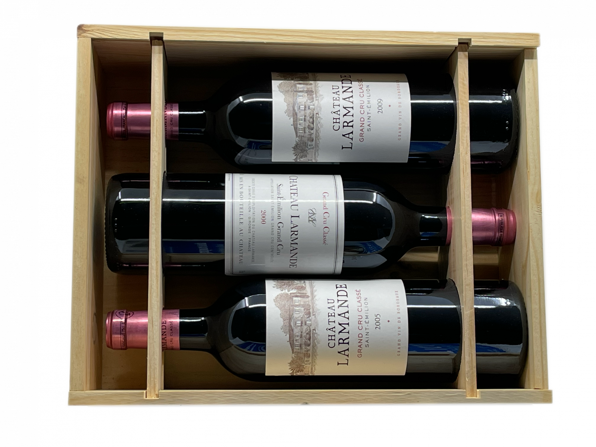 Bordeaux Saint Emilion Grand Cru Classé trilogie coffret bois millésime exceptionnel