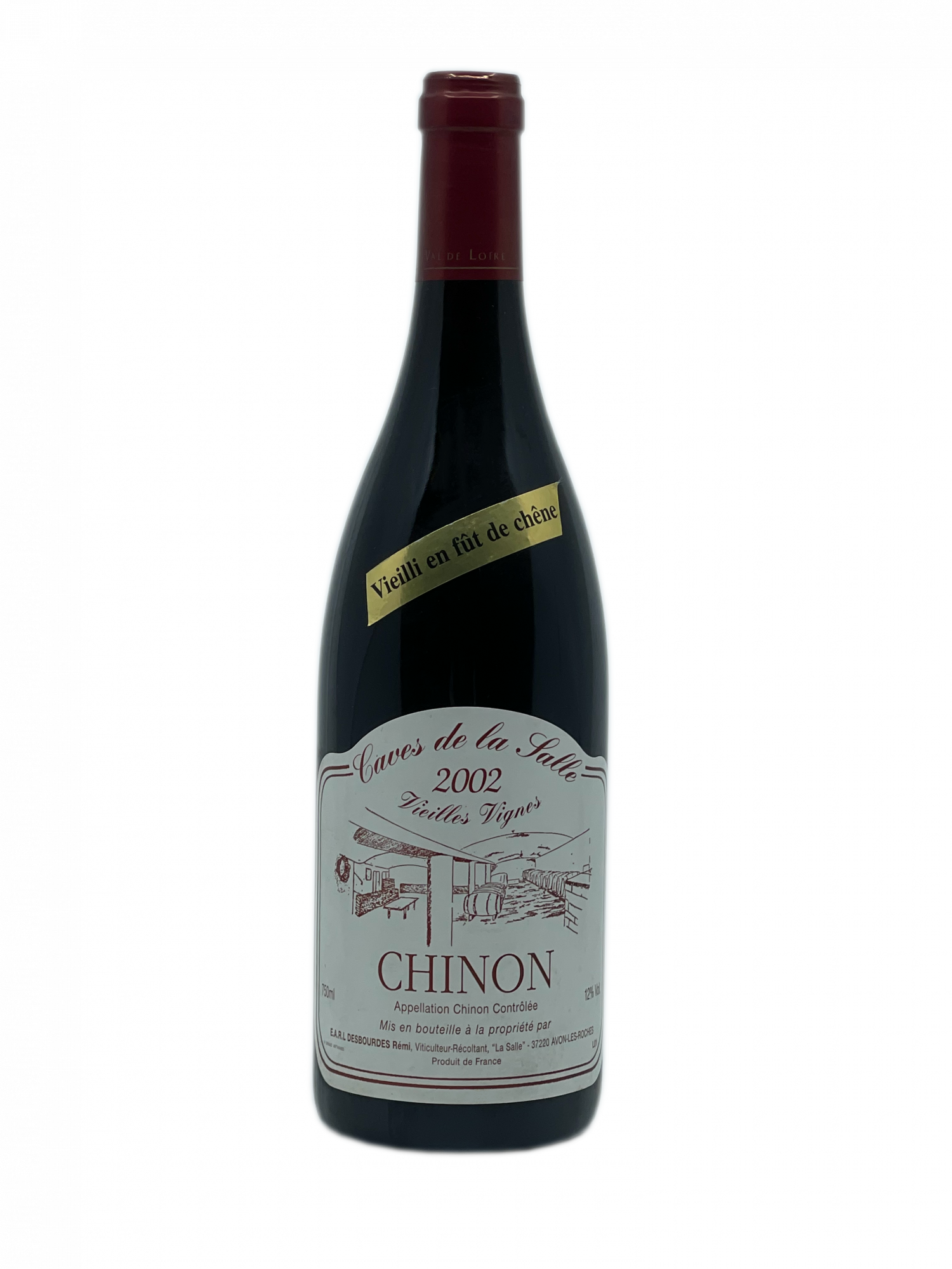 Loire Chinon rouge Cabernet Franc cave modernisée vieilles vignes fût de chêne vieillissement robe rubis soutenue dense typé racé fruits rouges framboise cassis groseille mûre notes florales violette fragrances épicées dense rondeur élégance tanin