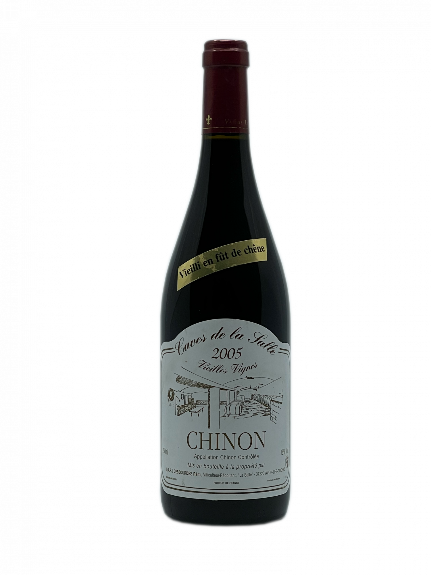Loire Chinon rouge Cabernet Franc cave modernisée vieilles vignes fût de chêne vieillissement robe rubis soutenue dense typé racé fruits rouges framboise cassis groseille mûre notes florales violette fragrances épicées dense rondeur élégance tanin