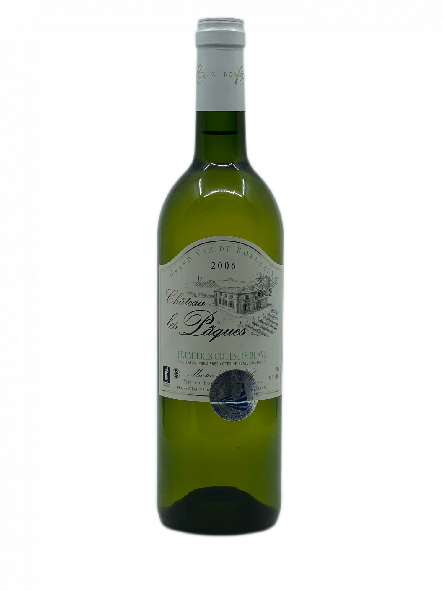 Bordeaux Blaye Médoc appellation Libourne Gironde structuré équilibré blanc palette aromatique note cave vieillissement maturité garde millésime Sauvignon Merlot Blanc élégant palais vivacité bouquet agrumes amandes grillées jolie note finale Médaille Argent Concours Bordeaux Vins Aquitaine