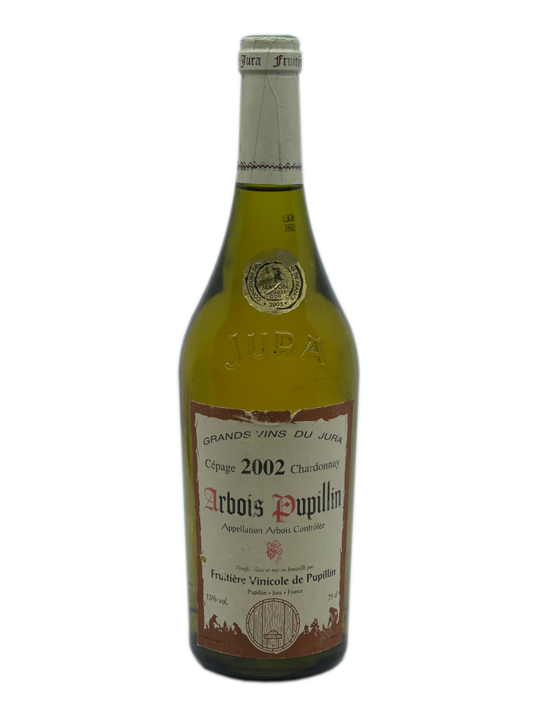 Jura Arbois Pupillin Chardonnay millésime Grand Vin France médaille or fruitière coopérative vinification traditionnelle puissant gourmand aromatique abricot pomme mûre miel floral rondeur longueur doux délicat équilibré finesse